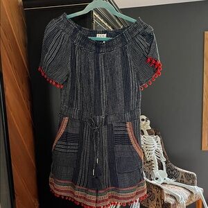 THML Navy  Romper with Red Tossels NWT